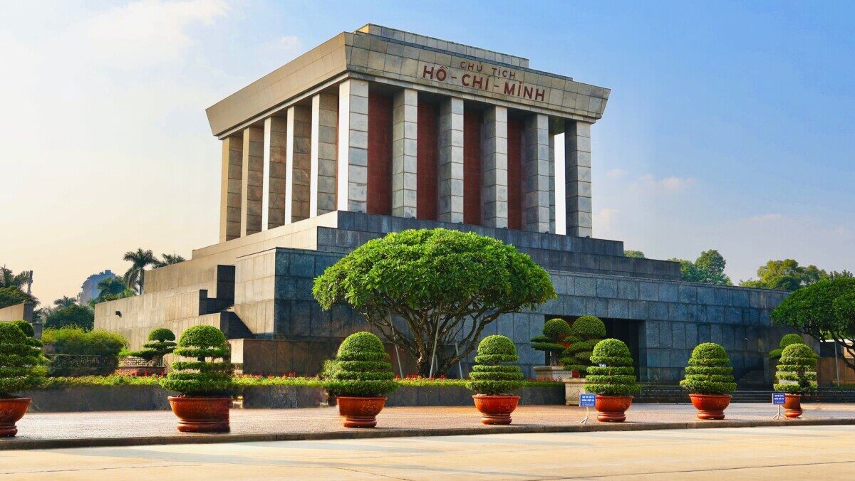 ho chi minh mausoleum in hanoi vietnam