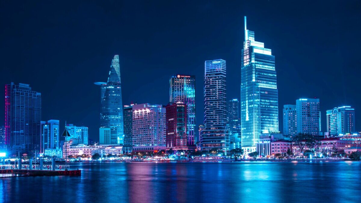 vibrant ho chi minh city skyline at night